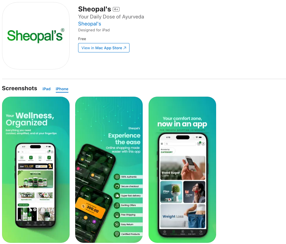 Sheopal's iOS App
